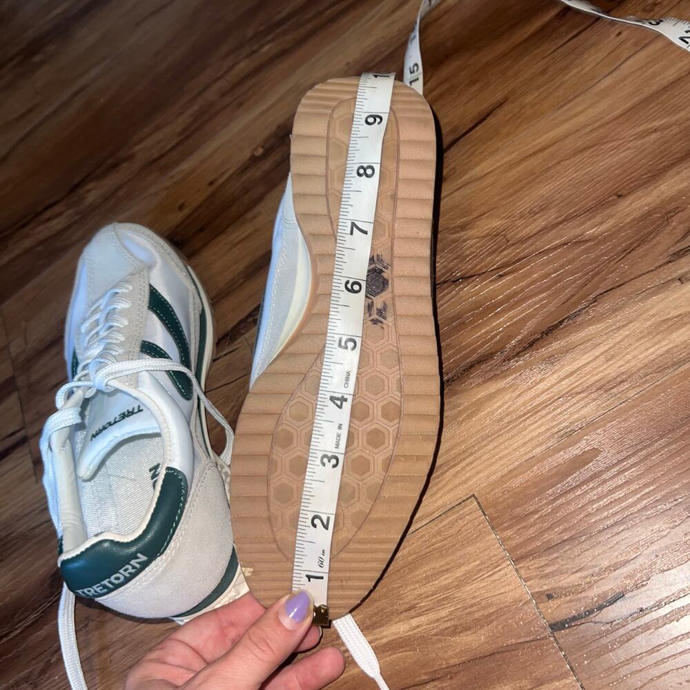 Cream Green Tretorn Suede Rawlins Retro Sneaker Clean Girl Tennis Shoe Size 6M - Picture 13 of 15
